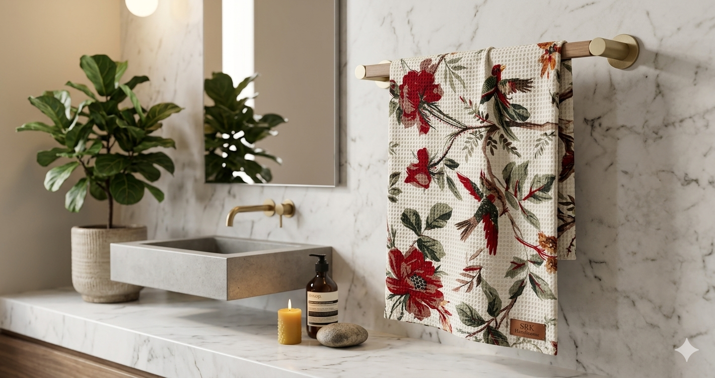 Waffle towel set of three by Srk Handlooms