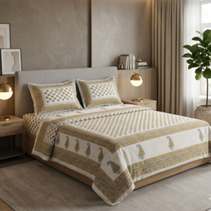 king size bedsheet hand block